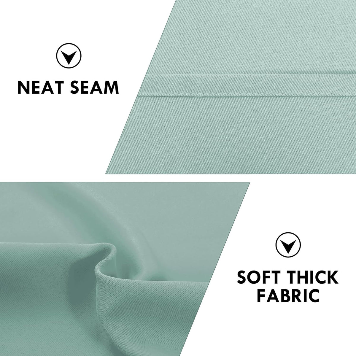 DWCN Blackout Curtains Thermal Insulated, Energy Saving & Noise Reducing Bedroom and Living Room Curtains, Sage Green, W 52x L 63 Inch, Set of 2 Rod Pocket Curtain Panels