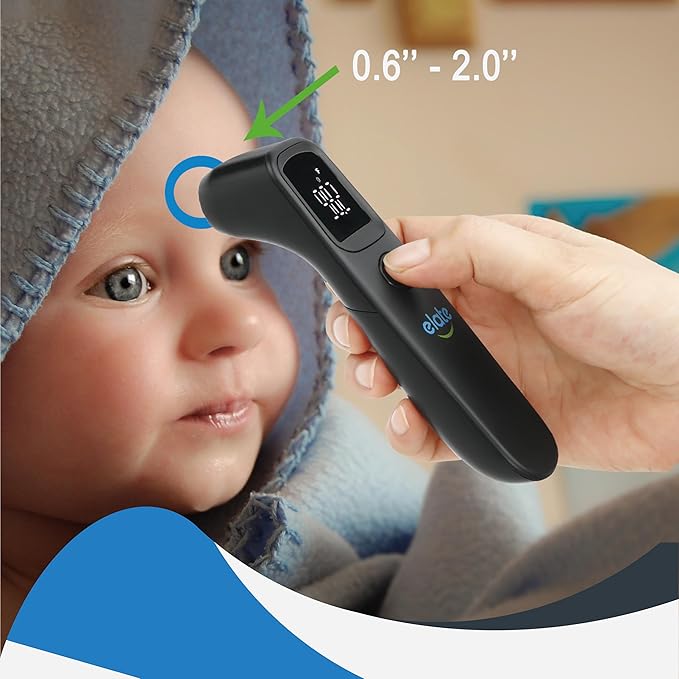 Elate Non-Contact Forehead Thermometer for Adults and Kids, No-Touch Digital Baby Thermometer for Infants/Newborns, Medical Grade, FSA HSA Eligible, Touchless Temporal Thermometer for Fever