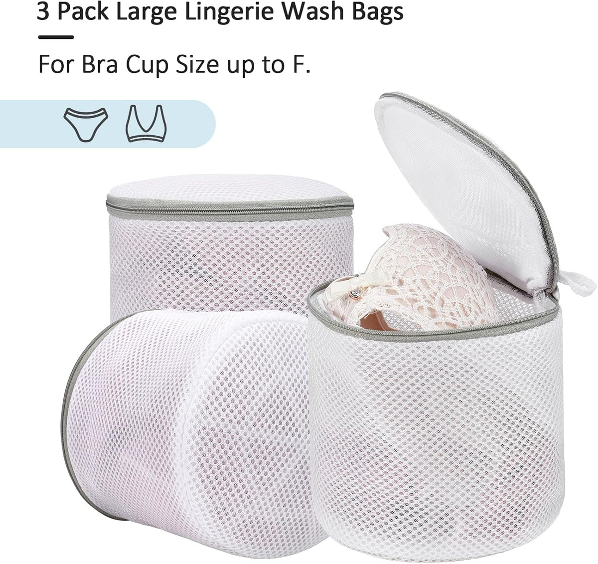 GOGOODA Laundry Mesh Bag Bra Wash Bag for Lingerie, Underwear, Delicates (3 Set)