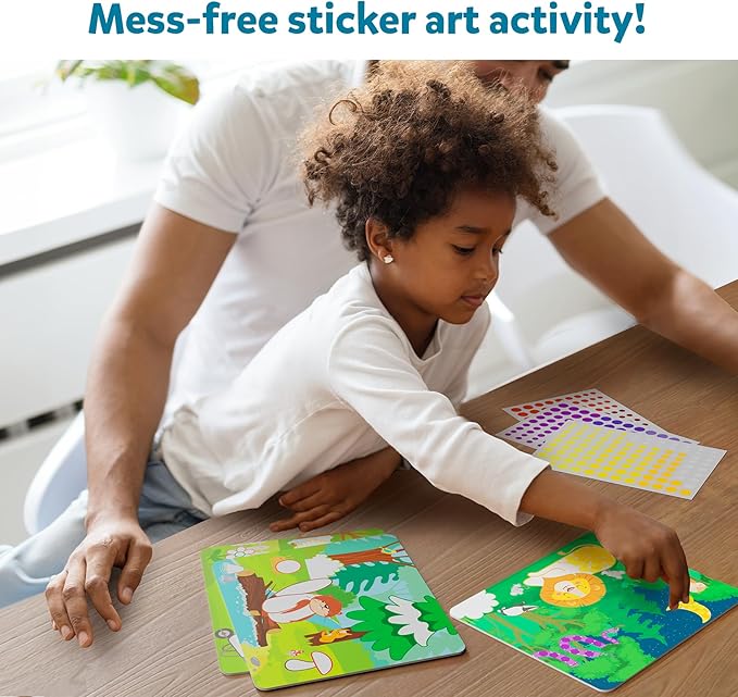 Skillmatics Dot It Sticker Art - Animals, Mess-Free Fun for Kids, 500+ Stickers, Craft Kits, DIY Scrapbooking Activity, Travel Toys, Gifts for Boys & Girls Ages 3, 4, 5, 6, 7