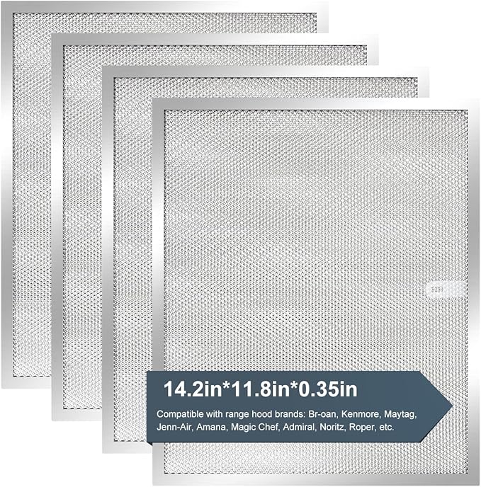 BPS1FA30 Range Hood Grease Filter 11-3/4" x 14-1/4"(2-Pack) Aluminum Filter Compatible with Bro.an Nu.Tone Allure Range Hood filter,Replaces 99010299 99010305 S99010305 AP3378953 by oneket