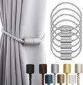 6 Pack Grey Strong Magnetic Curtain Tiebacks Outdoor Elegant Decorative Tie Backs Modern Rope Tiebacks for Drapes Window Curtain Holdbacks for Draperies