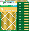 Filterbuy 16x25x2 Air Filter MERV 11 Superior Pet & Allergy Defense (12-Pack), Electrostatic Pleated HVAC AC Furnace Filters Replacement, Made in USA (Actual Size: 15.50 x 24.50 x 1.75)