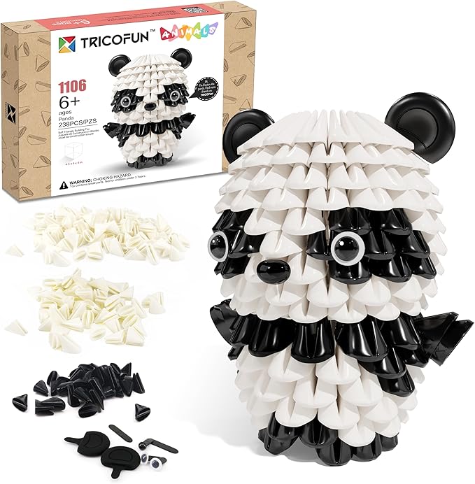 Animals 3D Soft Building Blocks - Cute Animal Kit, Pressure-Relief, STEM Educational Toys, Enhance Hands-On Skills Interlocking Building Blocks (1106-PANDA)