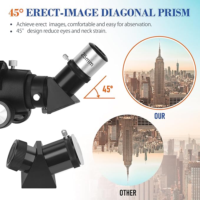 Telescope, Telescope for Adults High Powered, 80mm Aperture 600mm Portable Refractor Telescopes for Astronomy Beginners Fully Multi-Coated Optic High Transmission with Phone Adapter & Carry Bag