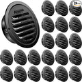 Zonon 24 Pcs Stainless Steel Soffit Vents 4 Inch Round Dryer Vent Cover with Mesh Screen for Home Outdoor Bathroom Wall Ceiling Outside Exterior Exhaust (Black)