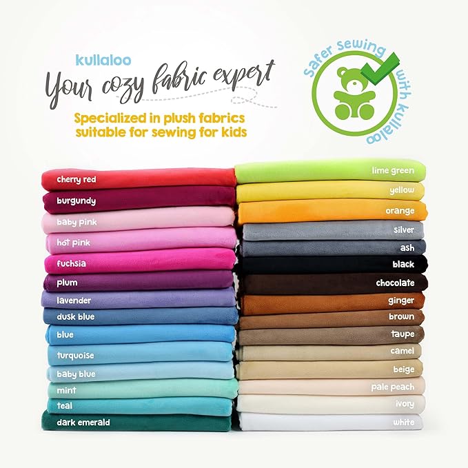 kullaloo Plush Fabric | Solid Plum Minky Fabric for Sewing (Pack of 2) | Super Soft Cuddle Material | 39.5x29.5 | Plushies, Baby Blankets, Pillows, Dog Beds, Cat Beds, Baby Accessories, Apparel