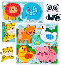 Wooden Animal Puzzles for Toddlers 1-3,Wood Puzzles Ages 2-4, Toys for 2 3 Years Old Girls Boys,Montessori Toddler Toys 2-3 Preschool Learning Educational Gifts