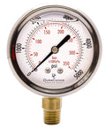 2-1/2" Oil Filled Pressure Gauge - Stainless Steel Case, Brass, 1/4" NPT, Lower Mount Connection, 0-5,000PSI