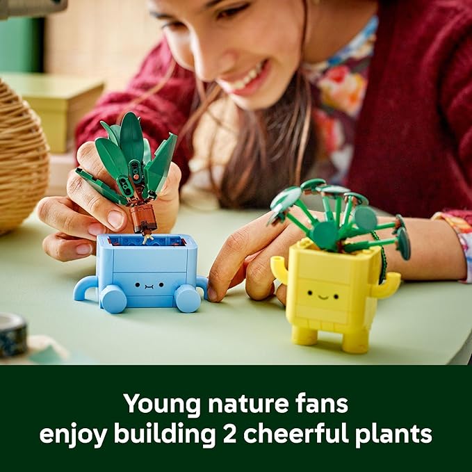 LEGO Botanicals Happy Plants Building Toys - Bedroom or Dorm Room Decor for Girls, Boys, & Adults, Desk or Shelf Display - Stocking Stuffers & Gift for Christmas - 10349