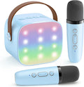 YLL Mini Karaoke Machine for Kids, Portable Bluetooth Speaker with 2 Wireless Microphones, Most Popular Birthday Toys Gifts for Boys Girls 3 4 5 6 7 8 9 10 11 12 + Year Old Party Family School(Blue)