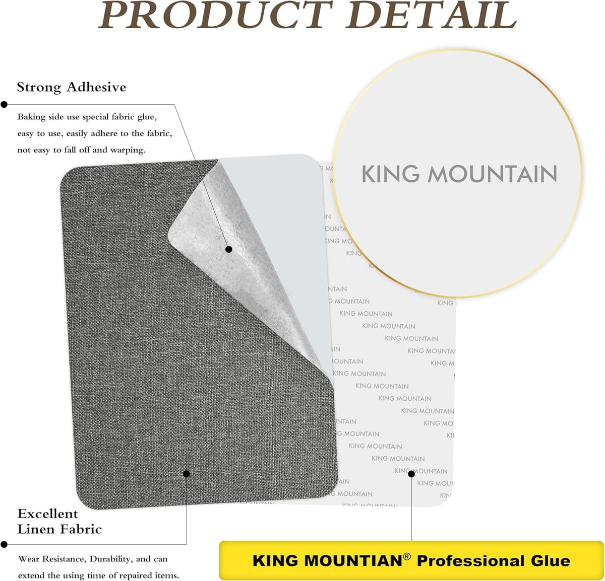 Fine Linen Repair Patches, Self-Adhesive Fabric Patches, 8X11 Inch 2 PCS, Multi Color, for Sofa and Clothes Repair (8" x 11"-2PCS, Medium Grey 1.0)