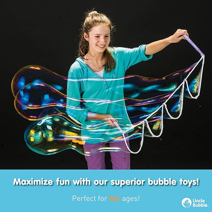 Uncle Bubble Concentrated Bubble Solution (up to 6L/1.6 Gallons) Regular Bubbles for Bubble Machine, Bubble Gun, Bubble Wands, Bubble Mower, Bubble Juice Refills. Make 3L/0.8 Gallons for Giant Bubble