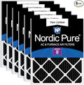Nordic Pure 20x30x1 (Actual Size: 19 5/8 x 29 5/8 x 3/4) Pure Carbon Pleated Odor Reduction Furnace Air Filters 6 Pack