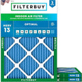 Filterbuy 24x28x1 Air Filter MERV 13 Optimal Smoke & Allergy Defense (3-Pack), Electrostatic Pleated HVAC AC Furnace Filters Replacement, Made in USA (Actual Size: 23.50 x 27.50 x 0.75)