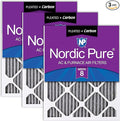 Nordic Pure 18x18x1 (Actual Size: 17 3/4 x 17 3/4 x 3/4) Furnace Air Filters MERV 8 Pleated Plus Carbon 3 Pack