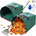 2 PCS 40 Gallon Leaf Collector - Heavy Collapsible Lawn & Leaf Bags, Leaves Pick up Tool Reusable Yard Waste Bags, Large Yard Dustpan Type Garden Bag for Leaves, Debris, Lawn Trash, Clippings, Grass