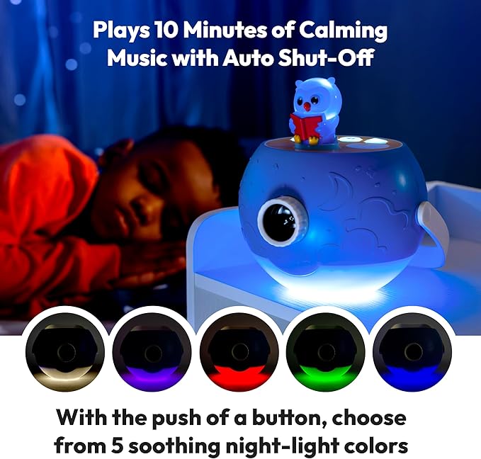 Kids Book Projector - 5 Read-Aloud Stories, 5 Songs, Night Light & Soothing Dream Music | Children Ages 3+ Storytime Projector for Kids & Toddlers | Educational Toys, Owl