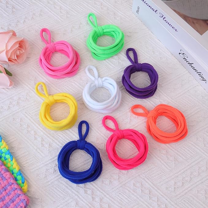 PREBOX Weaving Loom Loop Refill,7 Inch 288 Pcs in 8 Vibrant Colors, Potholder Loops, Loom Refill Loops Craft for Kids
