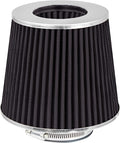 Mortar Aftermarket Auto Air Filter Replacement - Car Enthusiast Class Universal Cold Air Intake Gulps in More Air for More Engine Power & Passionate Induction Sound, 2.5 In, Black