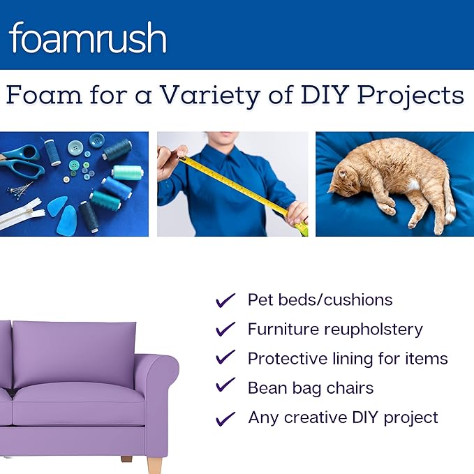 FoamRush 5" x 24" x 24" Gel Memory Foam Upholstery Square Cushion Medium Firm (Chair & Wheelchair Seat Cushion Replacement, Square Foam Dining Chairs, Couch, Sofa, Rubber Padding) ing