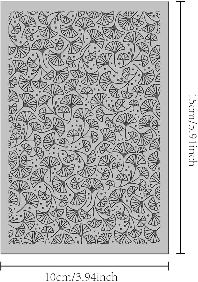 Arbuya Ginkgo Leaves Polymer Clay Texture Mat -Autumn Leaves Texture Sheet for Polymer Clay Jewelry Making, Earring Charms, DIY Craft Supplies