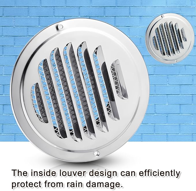 Zonon 18 Pcs Stainless Steel Soffit Vents 4 Inch Round Dryer Vent Cover with Mesh Screen for Home Outdoor Bathroom Wall Ceiling Outside Exterior Exhaust (Silver)