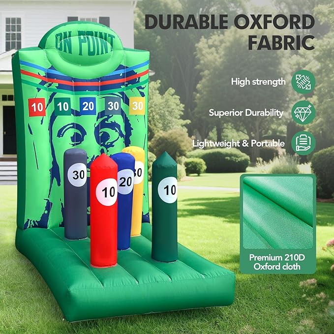 Inflatable Carnival Game with Built-in Blower, Portable Fun Toss Game for Backyard, Outdoor Carnival & Party