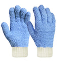 MIG4U Microfiber Dusting Gloves House Cleaning Glove for Blinds, Windows, Shutters, Furniture, and Car, Reusable Lint-Free Blue 1 Pair S/M