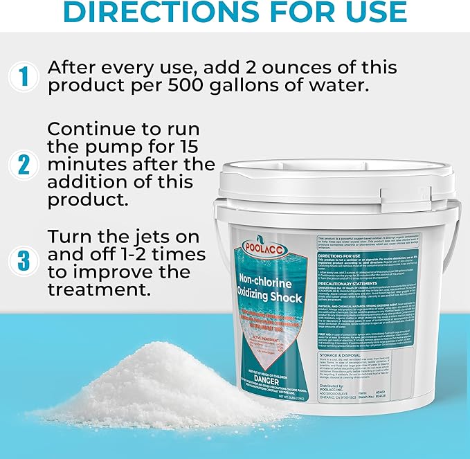 Non-Chlorine Spa Shock for Hot Tub, Chlorine-Free Shock Oxidizer Treatment for Hot Tubs, Spas and Swimming Pools, Fast Acting, Quick Dissolving Oxidizing Shock for Crystal Clear Water- 5lbs*2