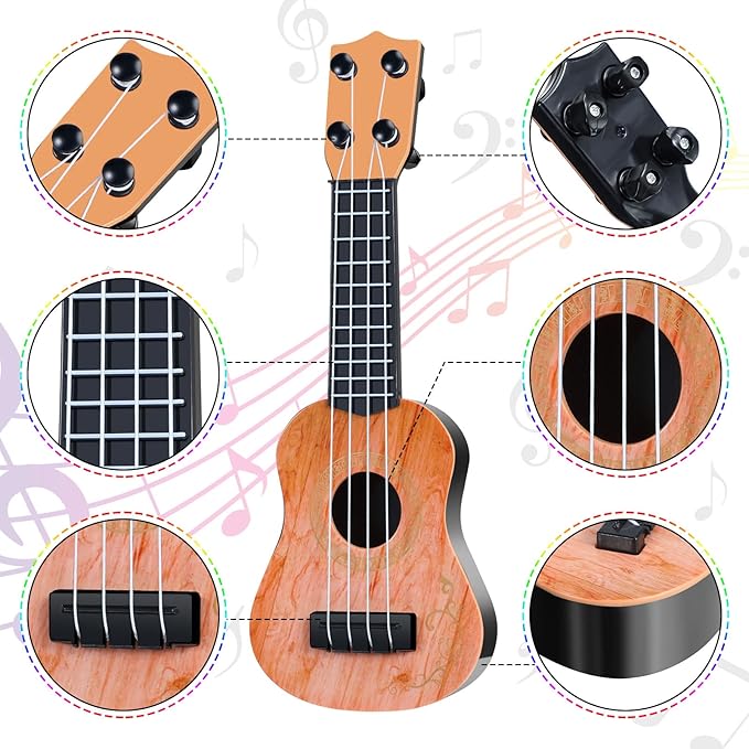 3 Pcs Toy Ukulele Guitar for Kids Mini Ukulele Kids Toy Classical Musical Instrument Guitar Baby Cute Developmental Educational