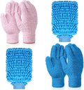 6 Pcs Microfiber Dusting Mitt Gloves Microfiber Washable Dusting Gloves Car Wash Mitt for Leaf Cleaning Plant