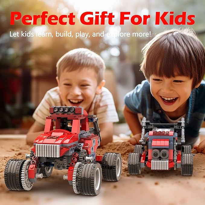 8 in 1 STEM Kits for Kids Age 6-8, DIY Electronic Monster Truck Building Kit, STEM Toys for Boys Craft Projects 8-10, Build Robot DIY Activity for Ages 6 7 8 9 10 11 12 + Years