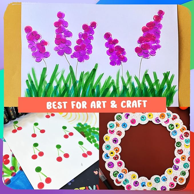 Chalkola 16 Washable Dot Markers for Toddlers | w/ 50 Page Coloring Activity Book Kit, Bingo Daubers | Preschool Paint Dot Art Set - Toddler Painting Craft and Art Supplies for Kids Ages 1, 2, 3, 4 5