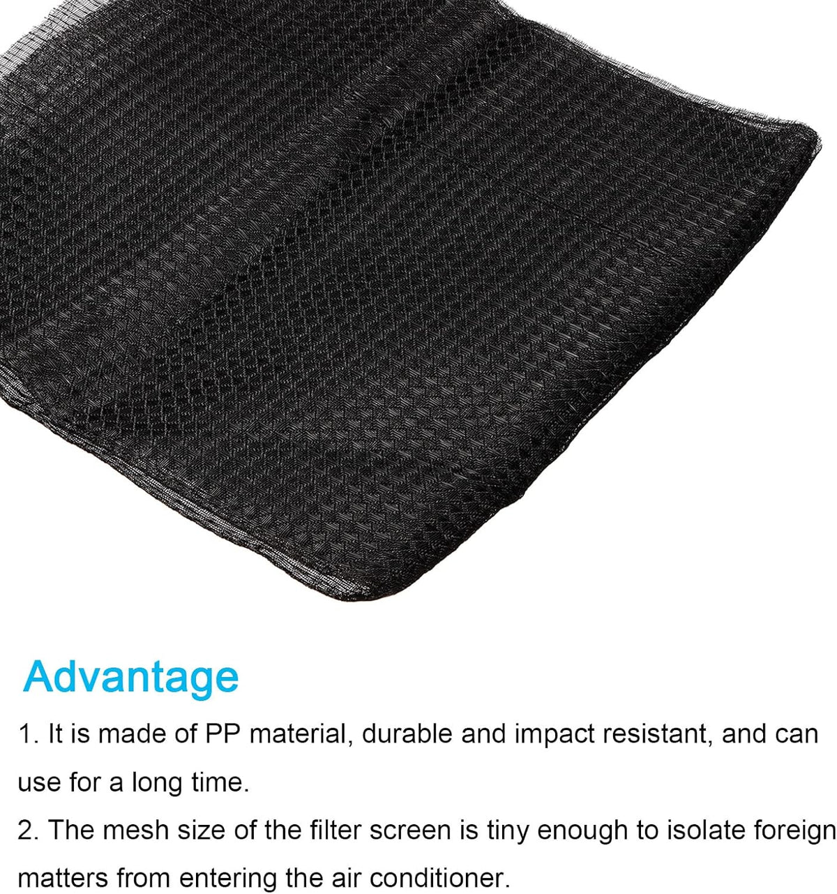 PATIKIL 47.2" x 23.6" Air Conditioner Air Filter Material, Plastic Dustproof Filtering Mesh Screen Replacement for Air Conditioning, Black