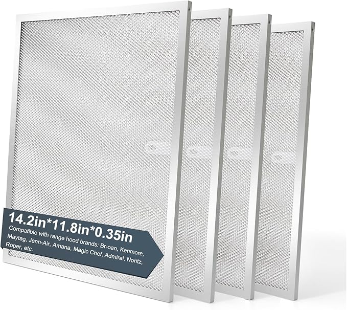 BPS1FA30 Range Hood Grease Filter 11-3/4" x 14-1/4"(2-Pack) Aluminum Filter Compatible with Bro.an Nu.Tone Allure Range Hood filter,Replaces 99010299 99010305 S99010305 AP3378953 by oneket