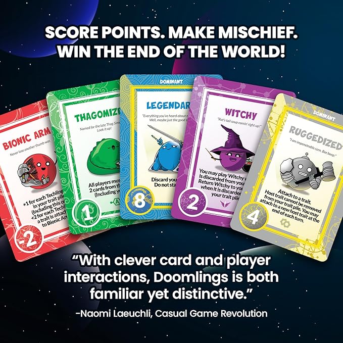 Doomlings - A Delightful Card Game for The End of The World - Best New Strategy Card Game for Kids, Adults & Teens | 2-6 Players | Perfect for Families and Travel | Easy to Learn (Deluxe Edition)