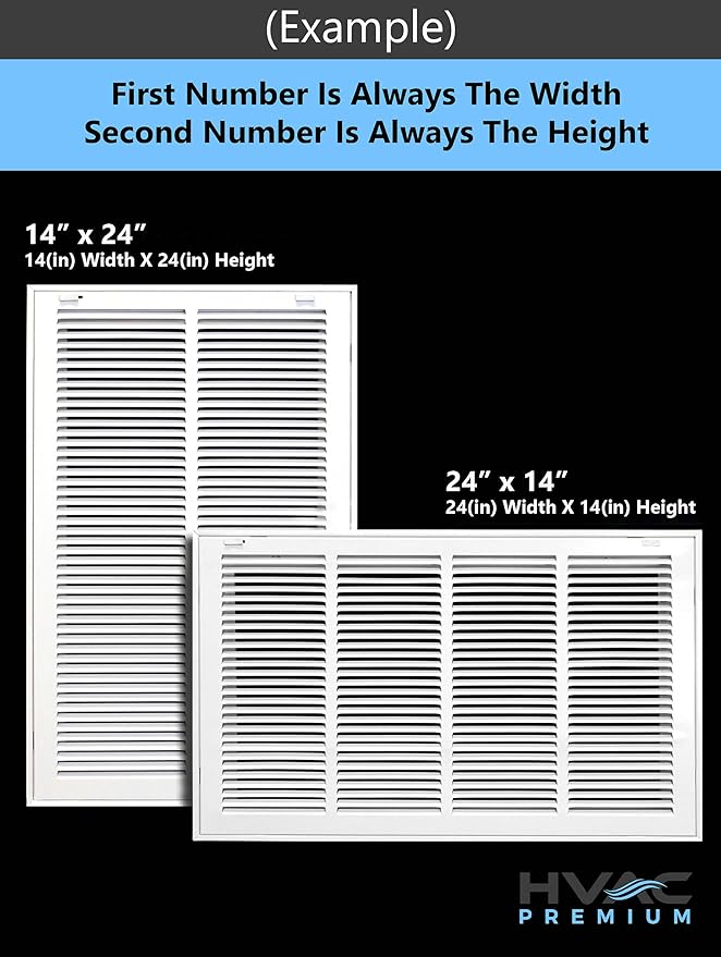 HVAC Premium 25 x 28 Duct Opening Steel Return Air Filter Grille, for 1-inch Filter, Removable Door, Flat Stamped HVAC Vent Cover Grille, Outer Dimensions 27.5 x 30.5