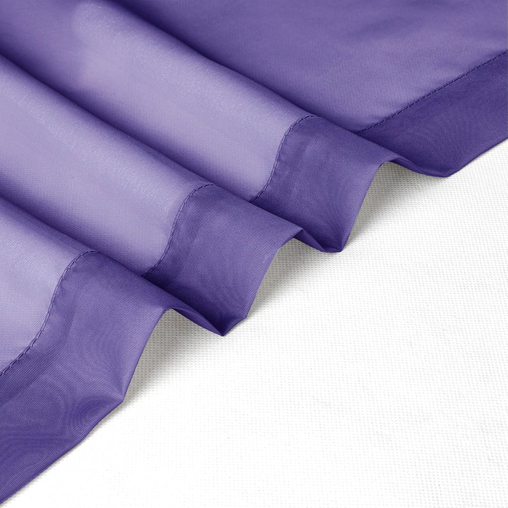 Chyhomenyc Sheer Curtains 63 Inch Length 2 Panels, Light Filtering Rod Pocket Window Sheer Curtain Drapes for Bedroom Living Room, 42Wx63L, 2 Panels, Purple