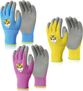 OSDUE Kids Gardening Gloves, 3 Pairs Gardening and DIY Gloves, Non-Slip Breathable Comfortable Safety Kid Suitable for Kids Under 5 Years Old Rubber Palm, Waterproof and Dustproof