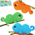 Crochet Kit for Beginners - 3 PCS Baby Chameleon Crochet Kits with Step-by-Step Video Tutorials, Beginner Crochet Kit for Adults Kids, Chameleon Crocheting Set (Orange&Blue&Green)