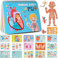 Freebear Montessori Busy Book for Kids, Human Body Anatomy Book for Toddlers, Preshool Kindergarten Learning Activities, Autism Sensory Toys, Gifts for Girls and Boys 4 5 6 7 Years - Human Body System