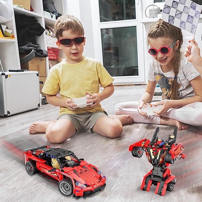Remote Control Racing Car Building Kit, Compatible with Lego STEM Toys for Kids 2 in 1 Model Car Kit 425 PCS, Gifts Toys for Age 6-12 Years Old Kids Boys