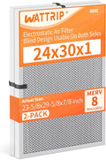 2-Pack 24x30x1 MERV 8 Reusable & Washable Electrostatic Air Filters - Long-Lasting Filter for HVAC, Furnace & Air Conditioner Units, Actual Size: 23-5/8” x 29-5/8” x 7/8”