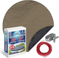 Winter Swimming Pool Cover for 33 ft Aboveground Round Pool Size, Secure Choice Series, Solid Material, Color - Sandstone Tan, Pool Cover Choice 5733-4CHOICE