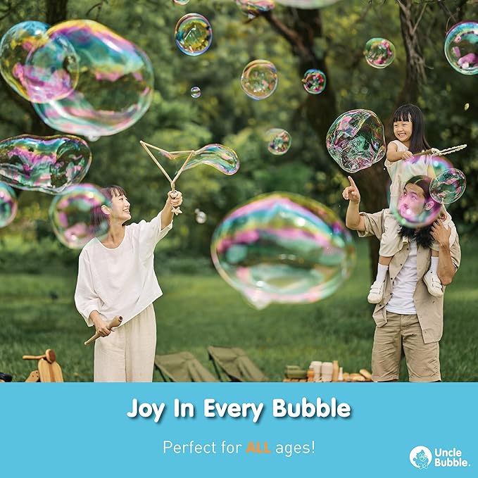 Uncle Bubble Concentrated Bubble Solution (up to 6L/1.6 Gallons) Regular Bubbles for Bubble Machine, Bubble Gun, Bubble Wands, Bubble Mower, Bubble Juice Refills. Make 3L/0.8 Gallons for Giant Bubble