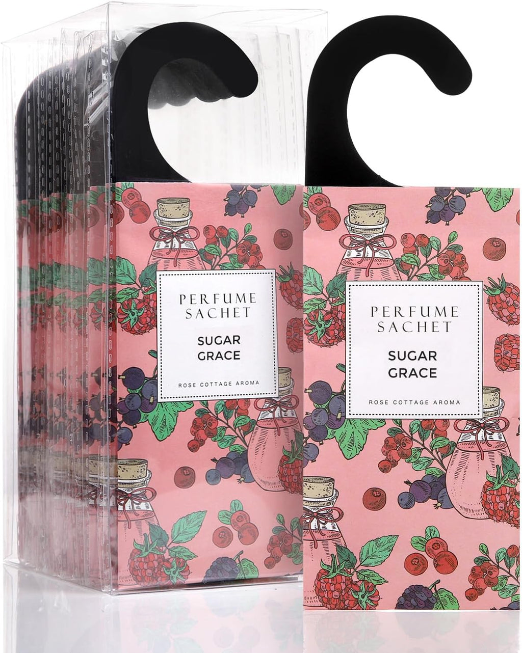 ROSE COTTAGE Large 12 Packs Sugar Grace Hanging Closet Deodorizer Air Freshener Long Lasting Scented Sachets Smell Goods for House