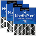 Nordic Pure 20x25x2 (Actual Size: 19 1/2 x 24 1/2 x 1 3/4) Furnace Air Filters MERV 12 Pleated Plus Carbon 3 Pack