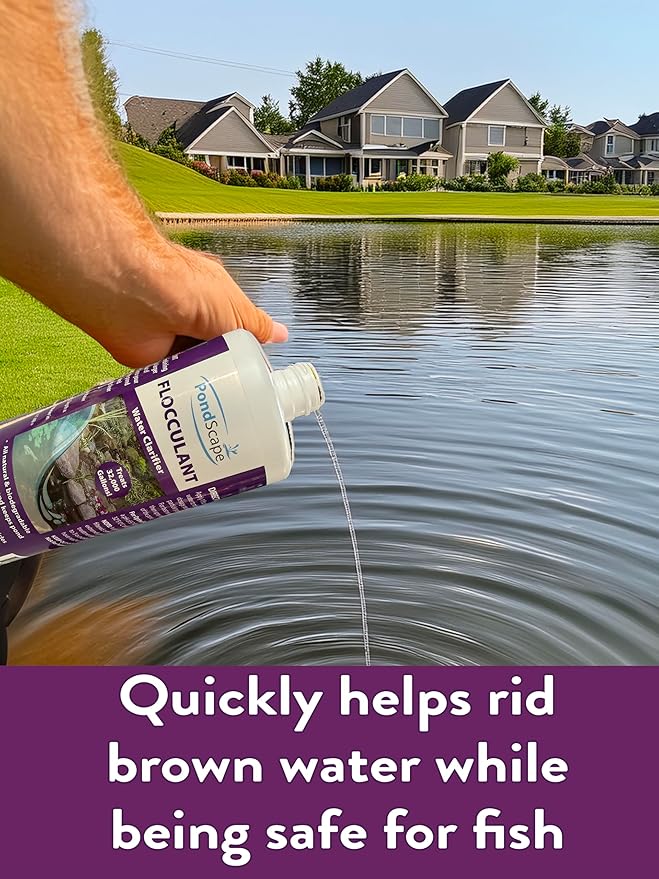 PONDSCAPE Pond Flocculant – Clears Cloudy & Murky Pond Water – Fast-Acting Water Clarifier for Ponds, Water Gardens & Fountains – Safe, Biodegradable Formula