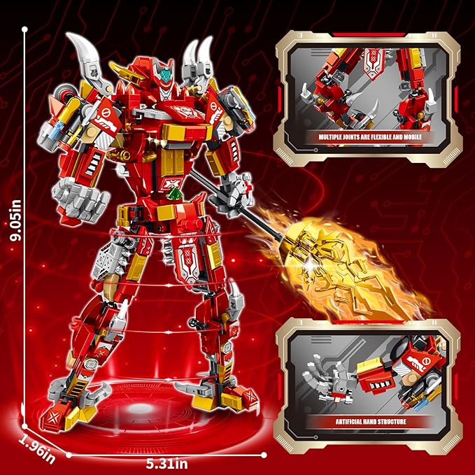 STEM 2 in1 Tyrannosaurus Dinosaur Building Kits, Compatible with Dinosaur Set, Transforming Mech Robot Building Sets for Adults, Educational Gift Toy for Kids Boys 6-10 (504 PCS)